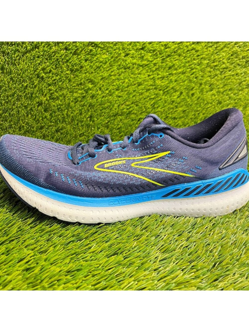 Brooks Glycerin GTS 19 Mens Size 11 Blue White Athletic Running Shoes‎ Sneakers